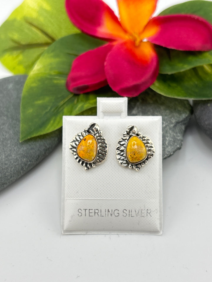 Bumblebee Jasper Stud Earrings