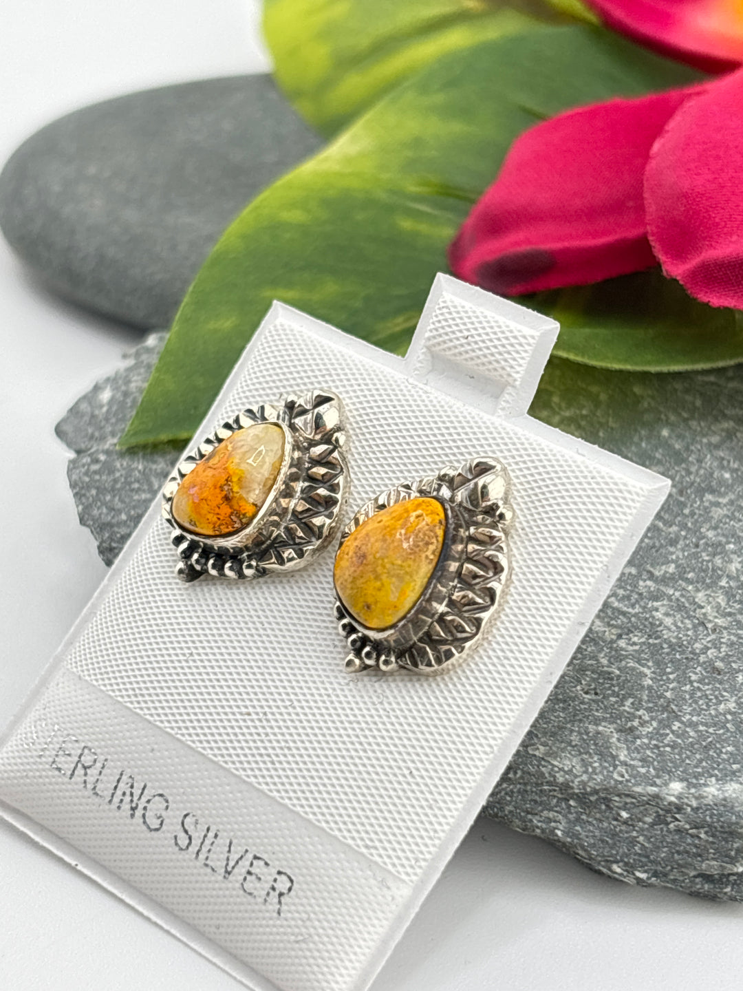 Bumblebee Jasper Stud Earrings