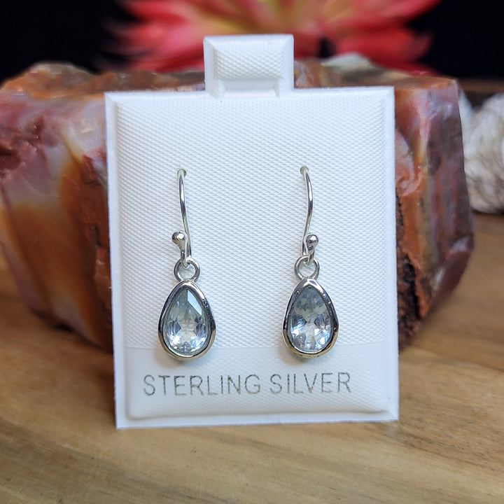 Aquamarine 925 Sterling Silver Teardrop Dangles