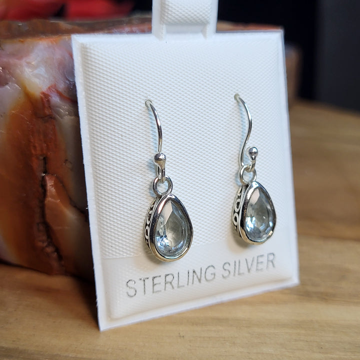 Aquamarine 925 Sterling Silver Teardrop Dangles