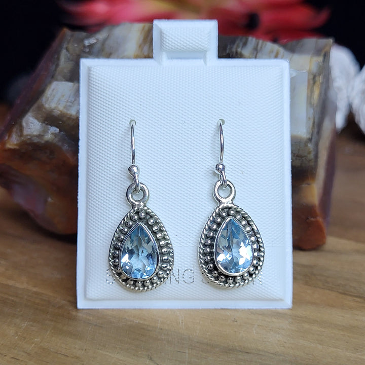 Topaz 925 Sterling Silver Southwest Teardrop Dangles