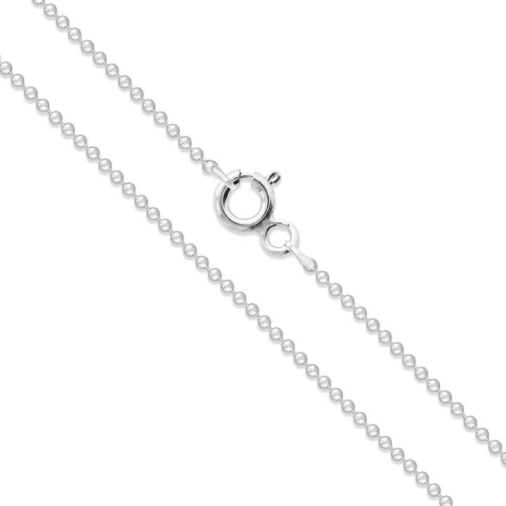 Bead chain 16" Italian 925 sterling silver chain 1mm