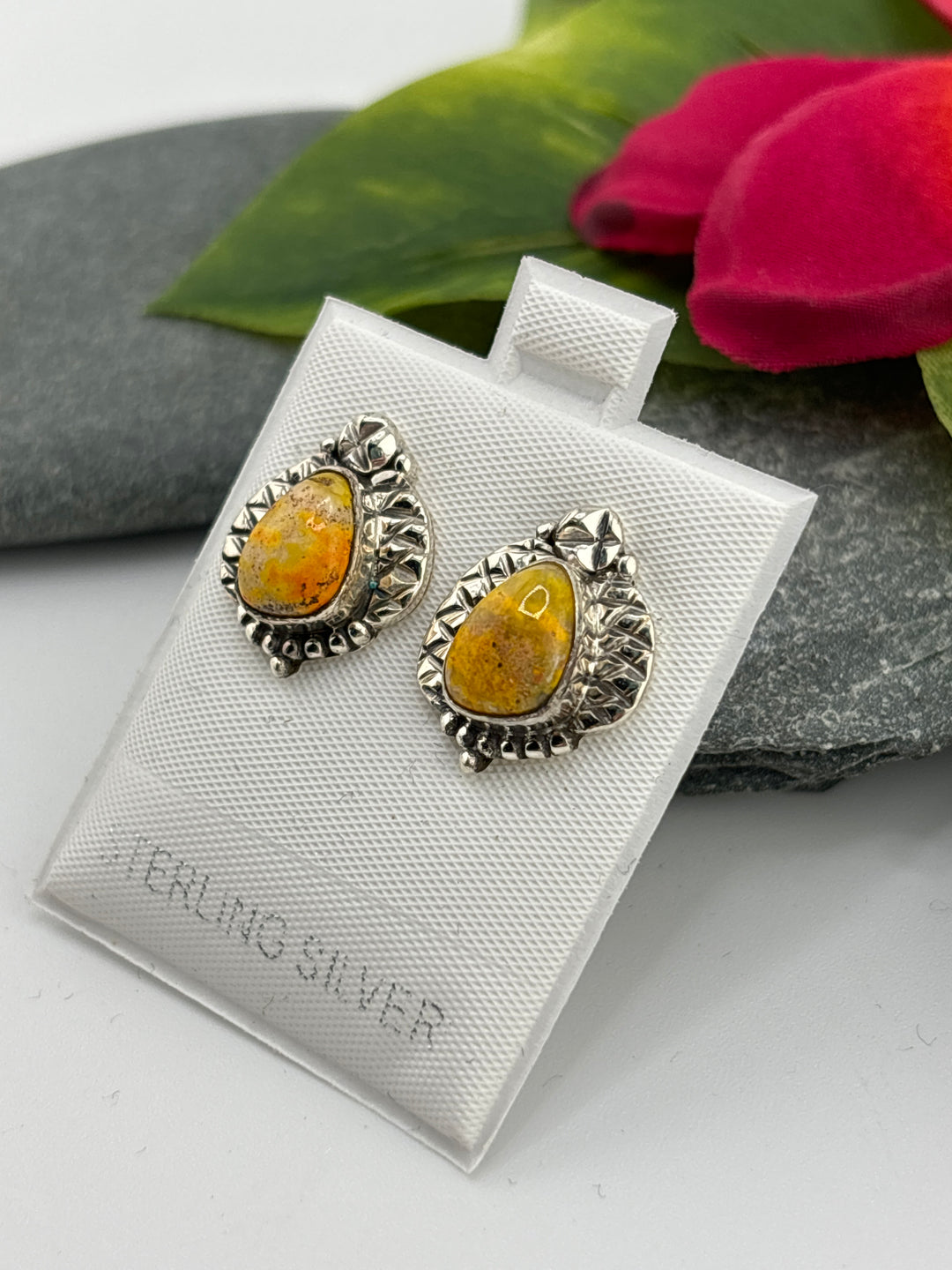 Bumblebee Jasper Stud Earrings