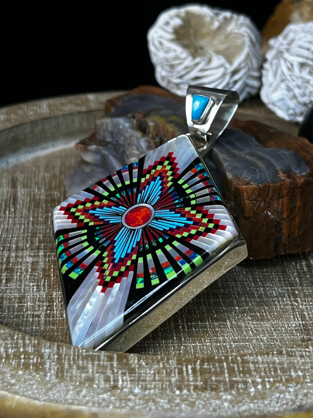 Micro inlay cross sterling silver 925 Pendant