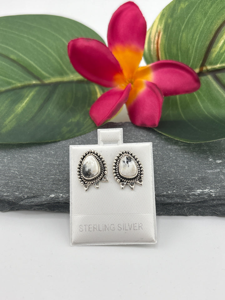 White Buffalo Stud Earrings