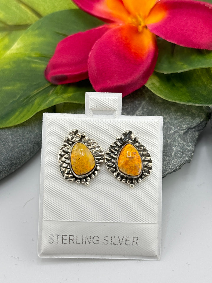 Bumblebee Jasper Stud Earrings