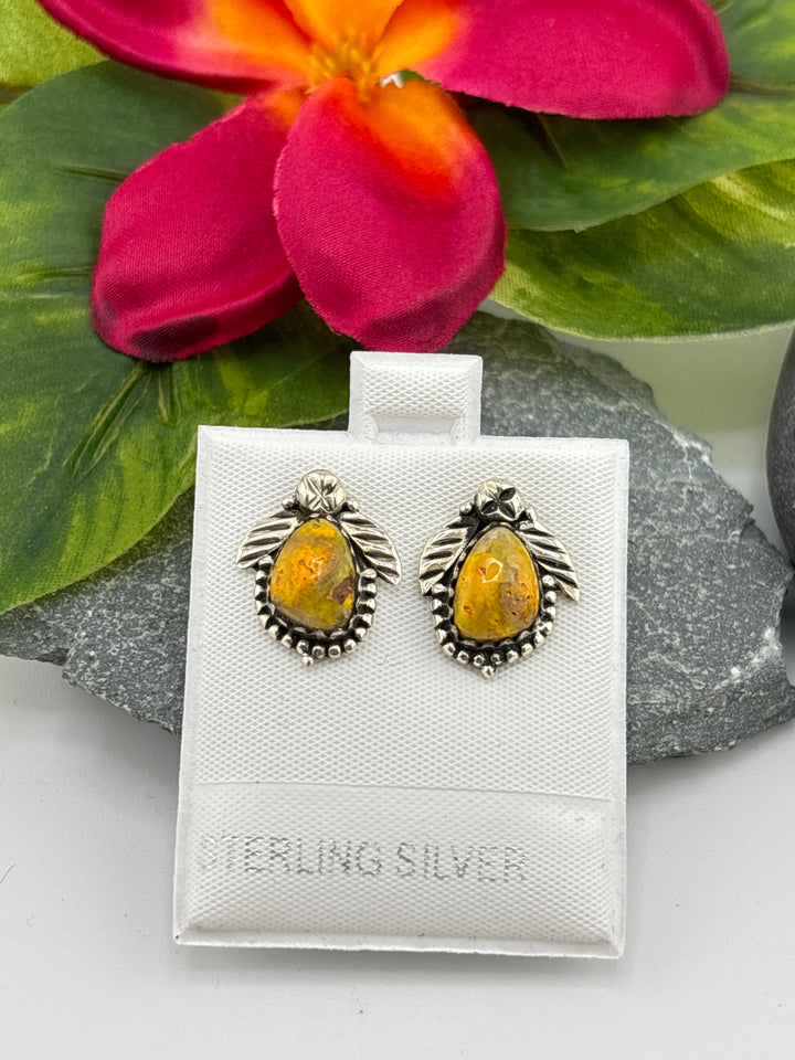 Bumblebee Jasper Stud Earrings