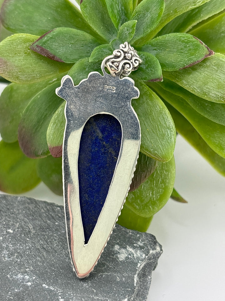 Teardrop Lapis with Dragonfly Pendant