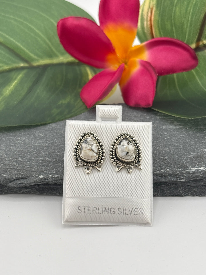 White Buffalo Stud Earrings