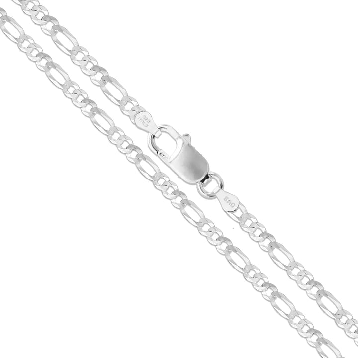 Figaro - 3.4mm - Sterling Silver Figaro Chain Necklace - 18in