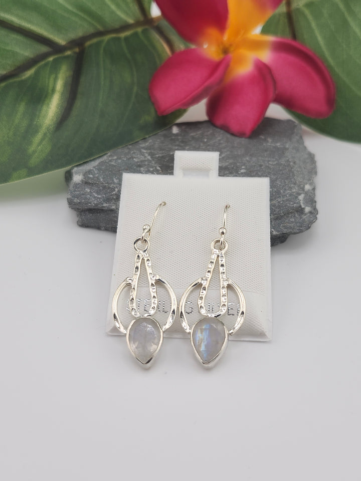 Moonstone Teardrop Dangle Earrings