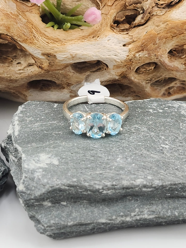 Three Stone Topaz Ring