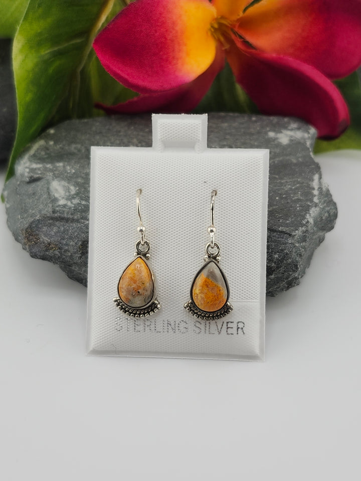 Bumblebee Jasper Teardrop Dangle Earrings