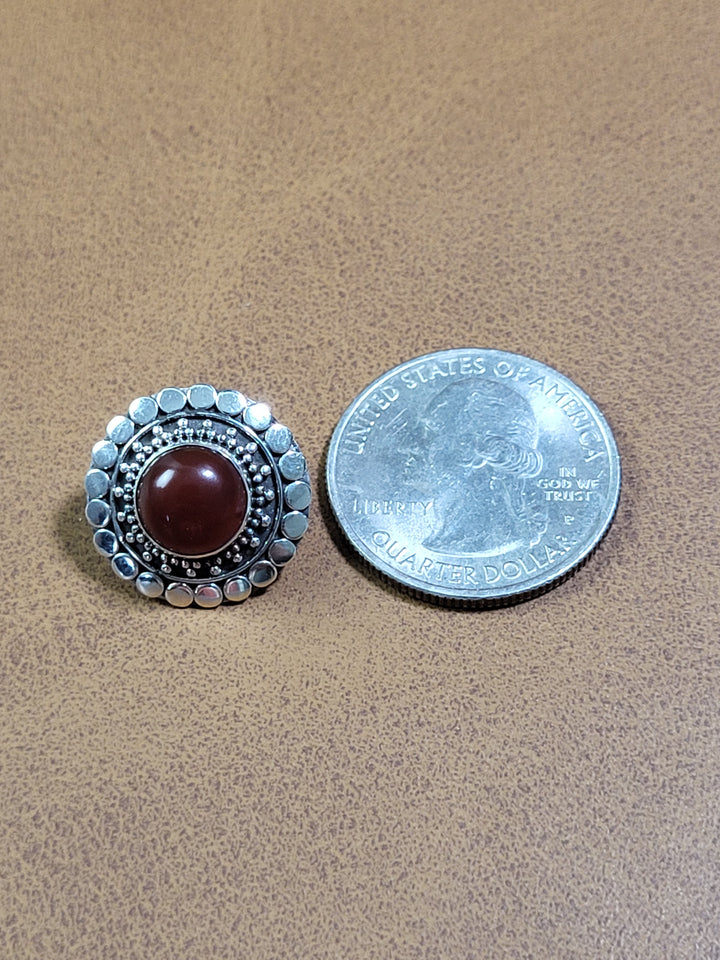 Natural Carnelian Studs 925 Sterling Silver