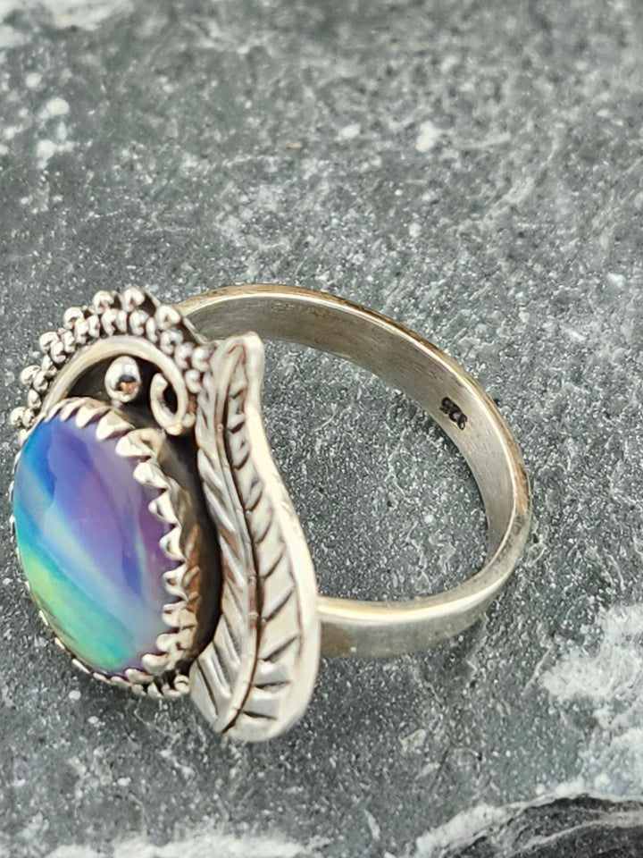 Aurora Opal Ring Size 8