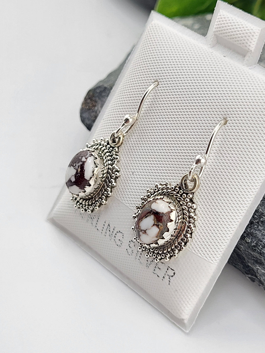 White Buffalo Dangle Earrings