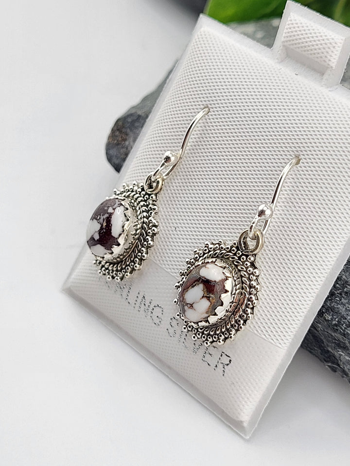 White Buffalo Dangle Earrings