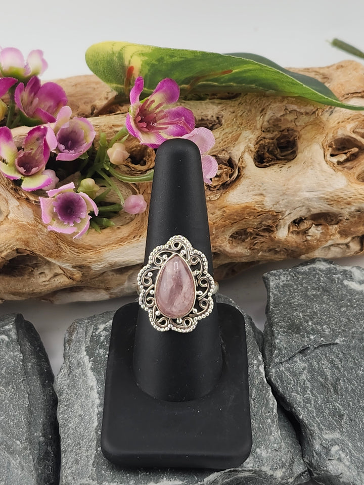 Morganite Teardrop Ring Size 8