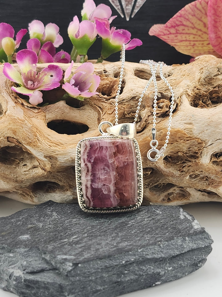 Cobalt Calcite Square Pendant with 18" Bead Chain