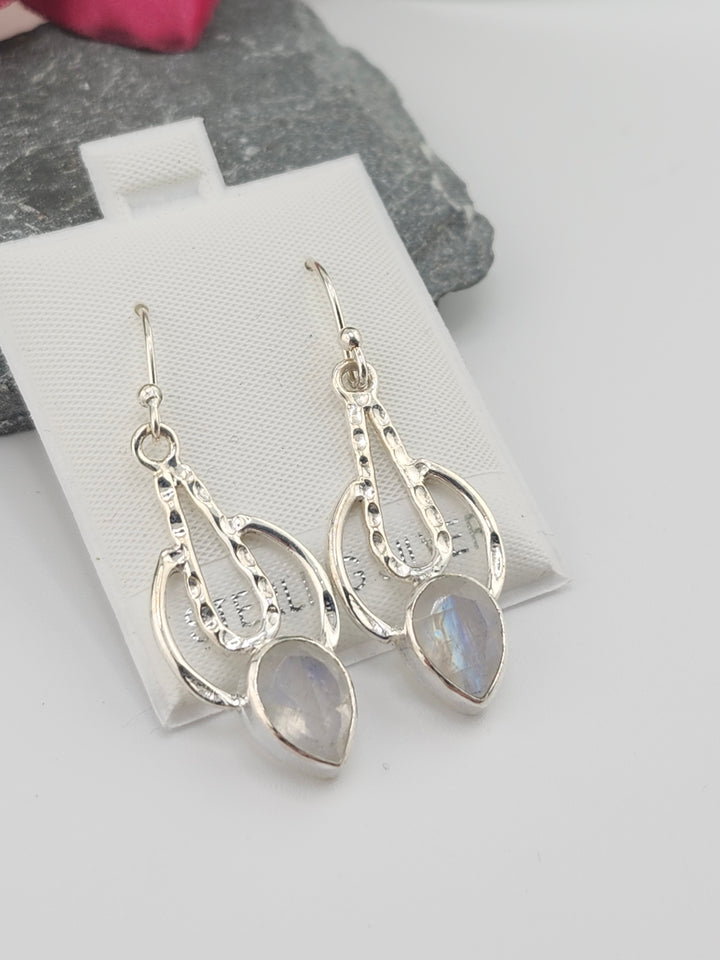 Moonstone Teardrop Dangle Earrings