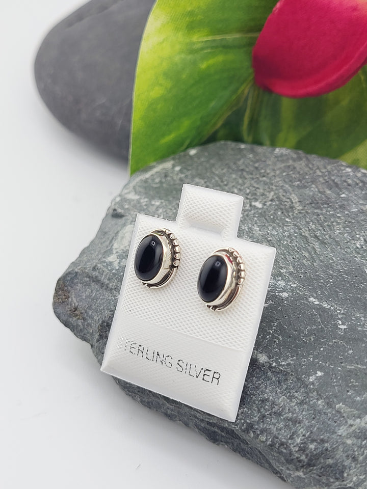 Black Onyx Post Back Studs