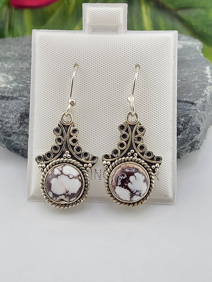 White Buffalo Dangle Earrings