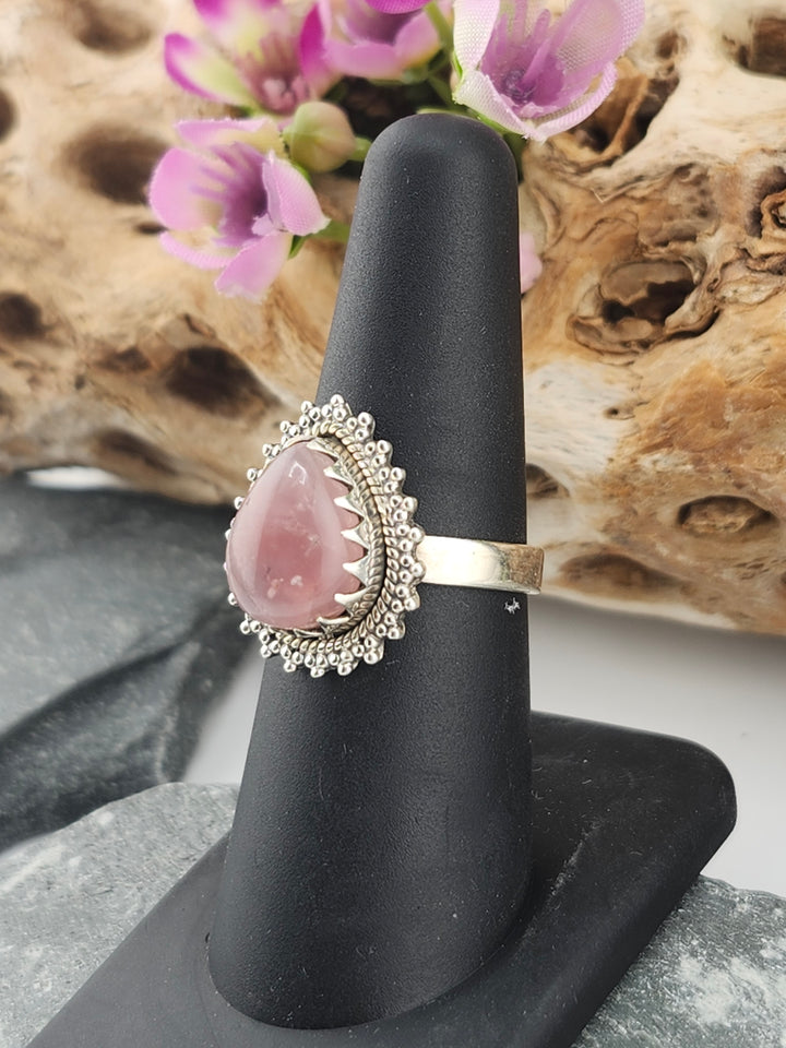 Morganite Teardrop Ring Size 7