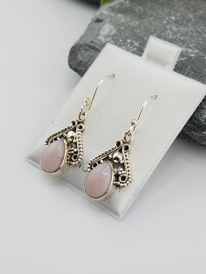 Pink Opal Dangle Earrings