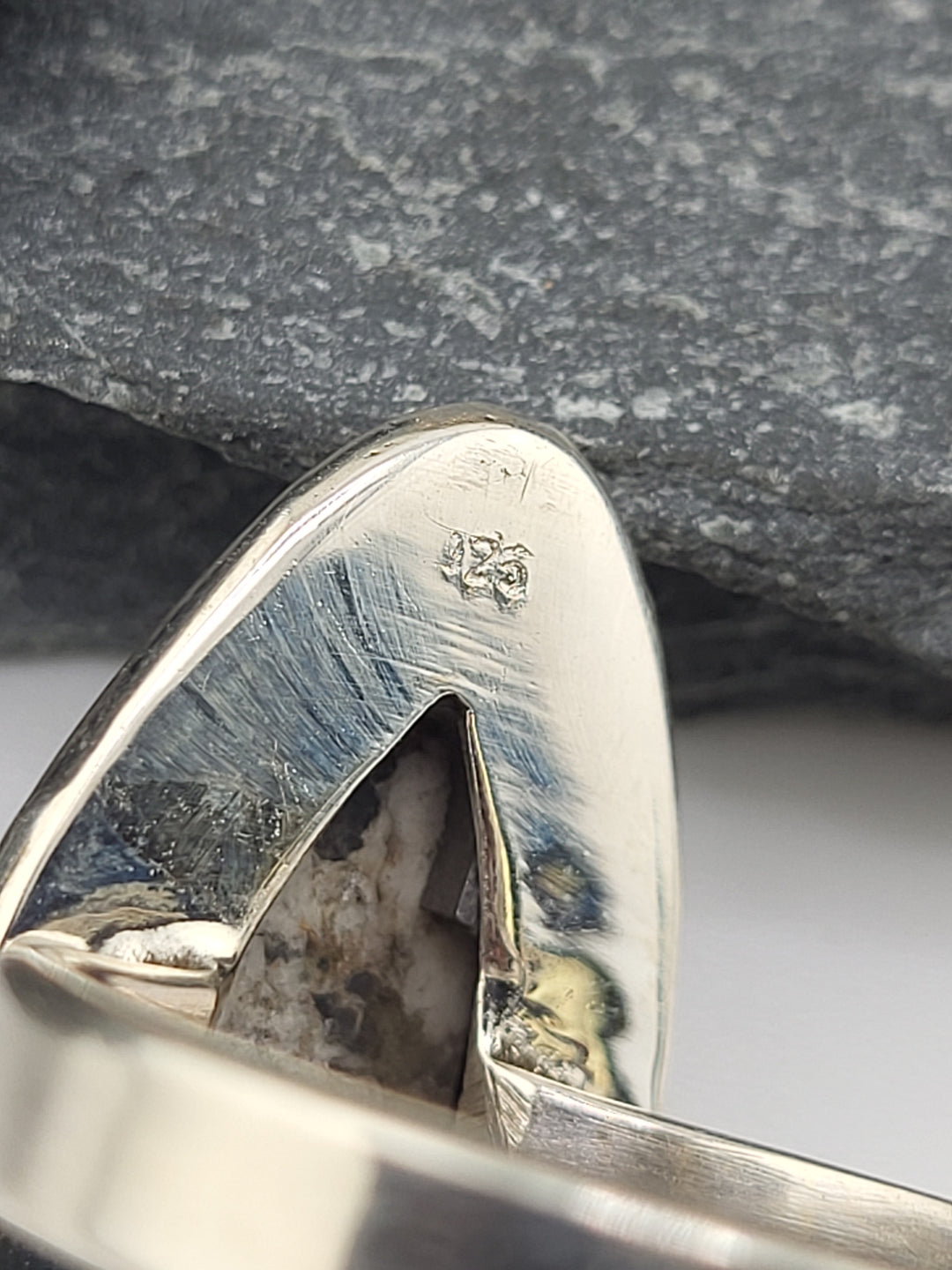 White Buffalo Teardrop Ring