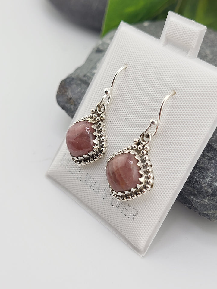 Rhodochrosite Dangle Earrings