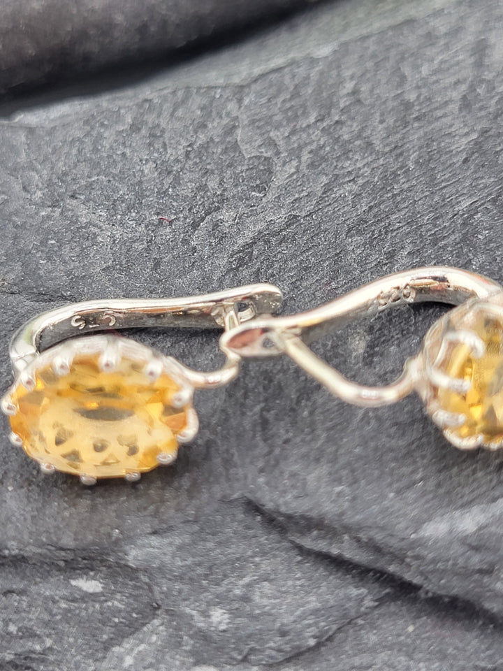 Citrine Lever Back Dangles