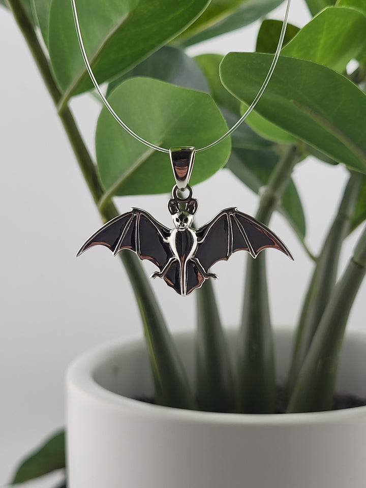 Silver Bat Pendant Designer Stamped - Peter Stone