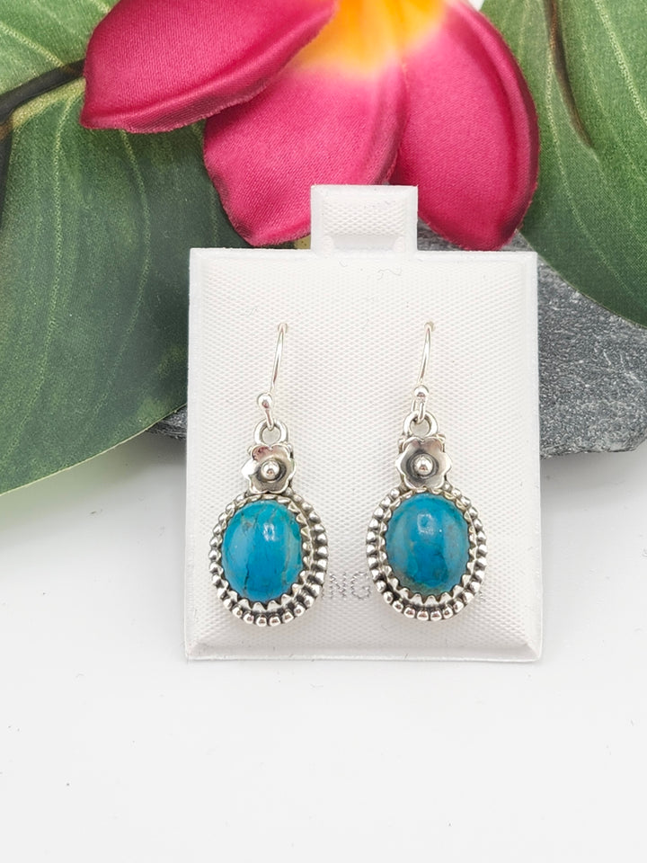 Chrysocolla Oval Dangle Earrings