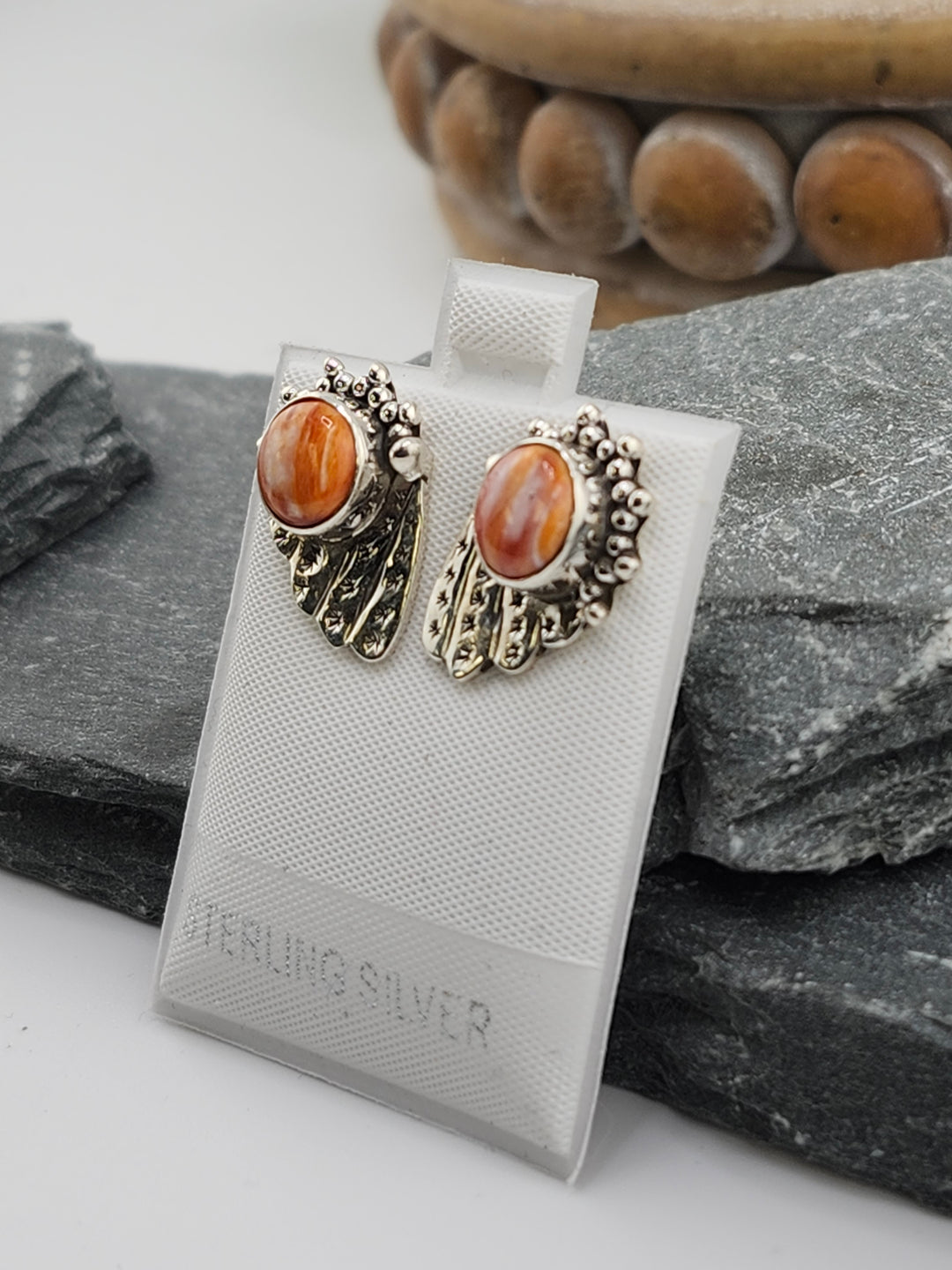 Spiny Oyster PostBack Earrings