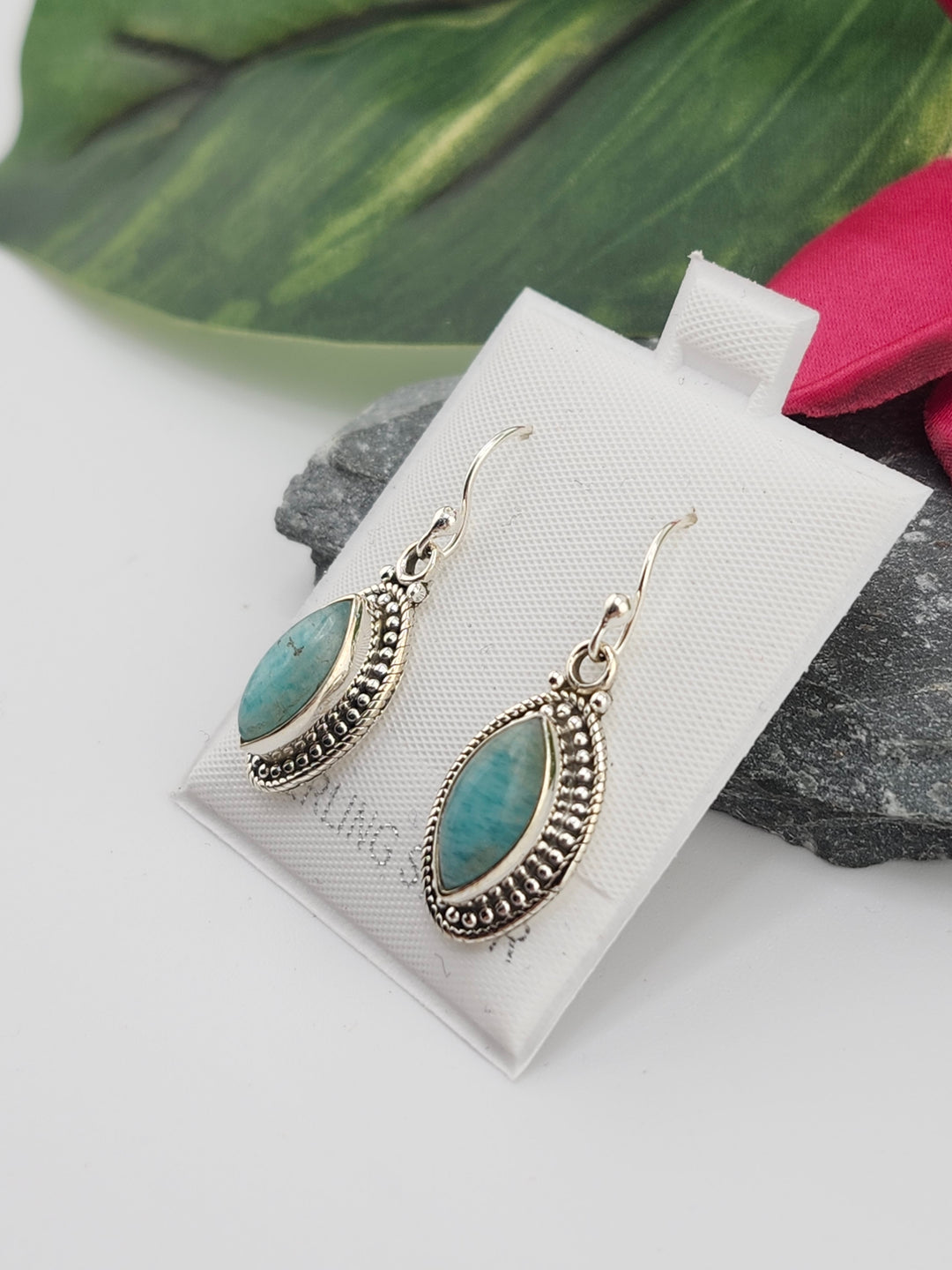 Amazonite Marquise Dangle Earrings