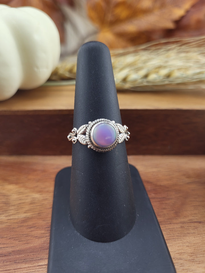 Dainty Circle Aurora Opal Ring