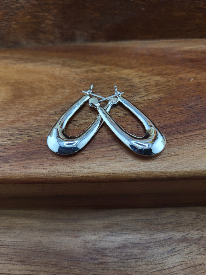 Elongated, Hinged-Back Hoop Earrings