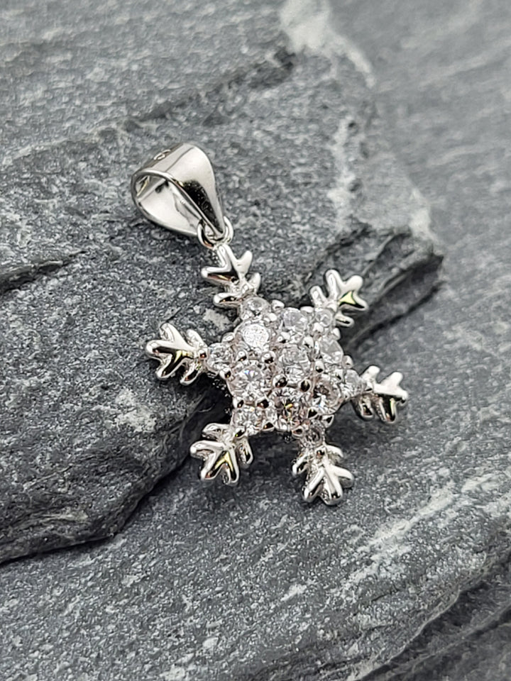 CZ Snowflake Pendant