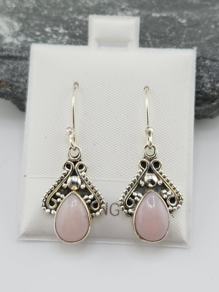 Pink Opal Dangle Earrings