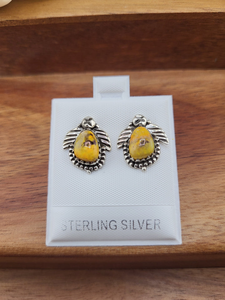 Bumblebee Jasper Post-Back Stud Earrings