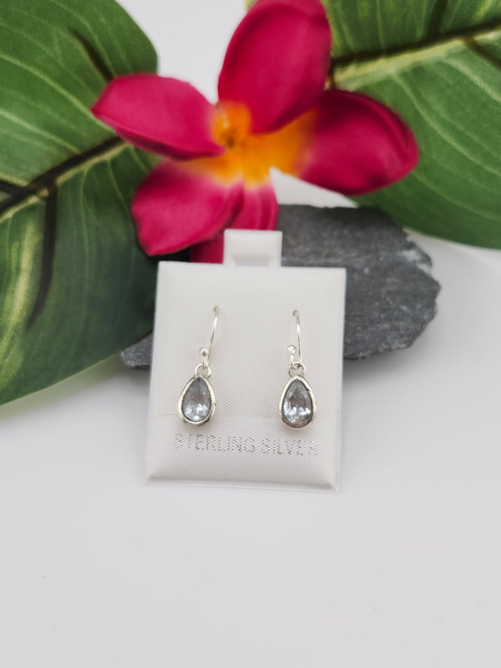 Aquamarine Teardrop Dangle Earrings