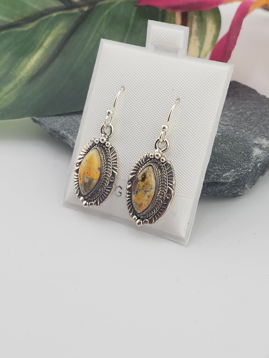 Bumblebee Jasper Dangle Earrings