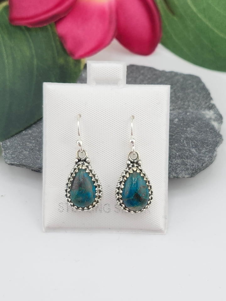 Chrysocolla Teardrop Dangle Earrings