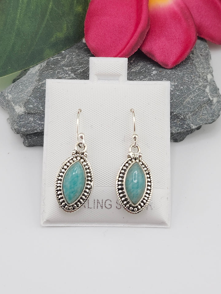 Amazonite Marquise Dangle Earrings