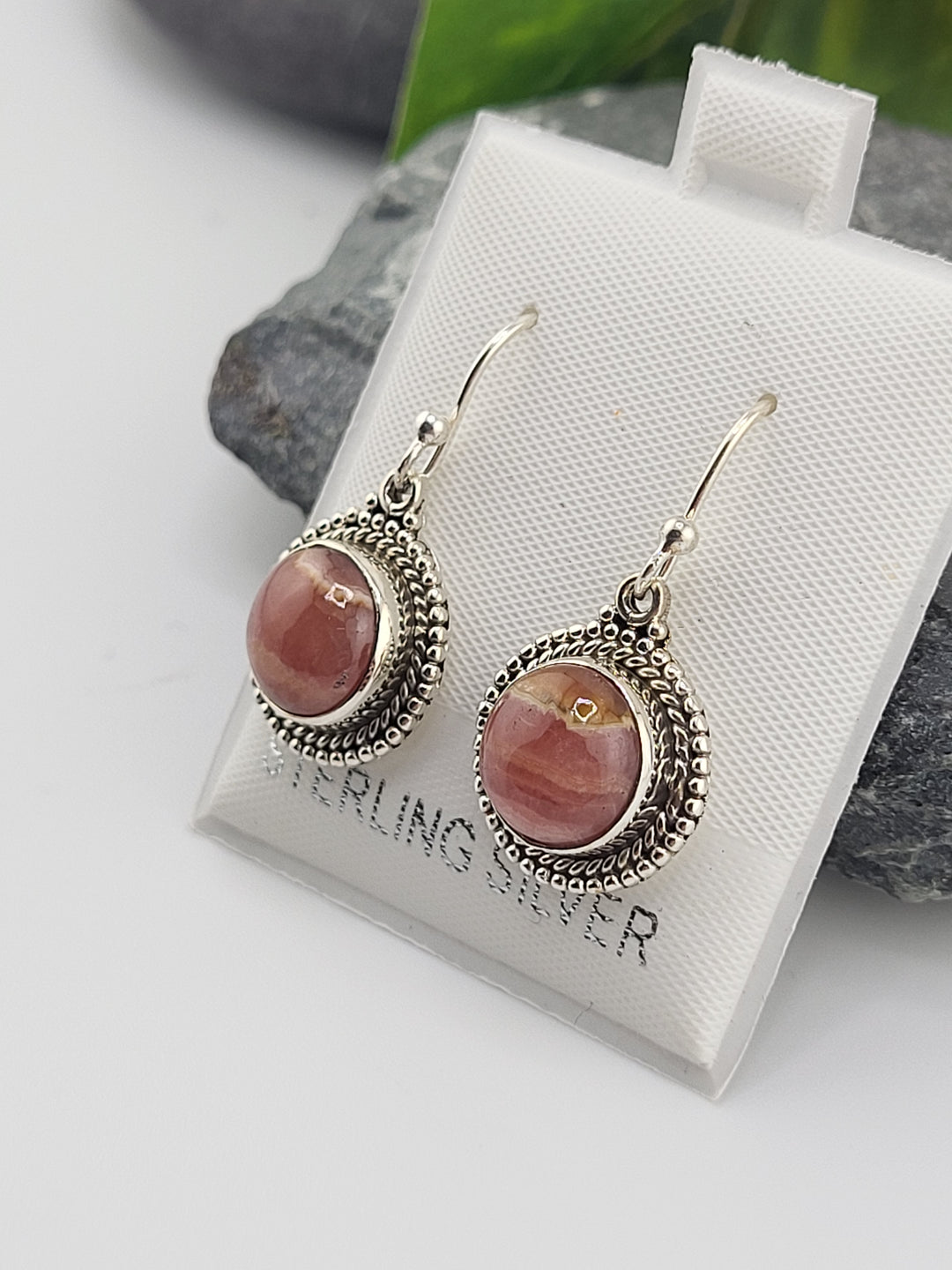 Rhodochrosite Dangle Earrings