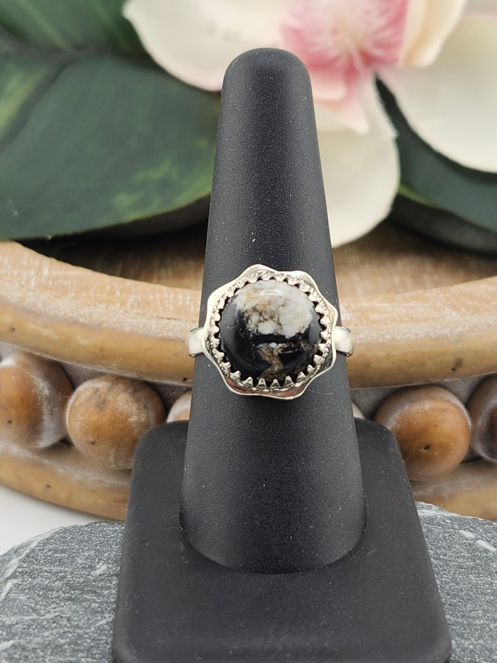 White Buffalo Round Ring