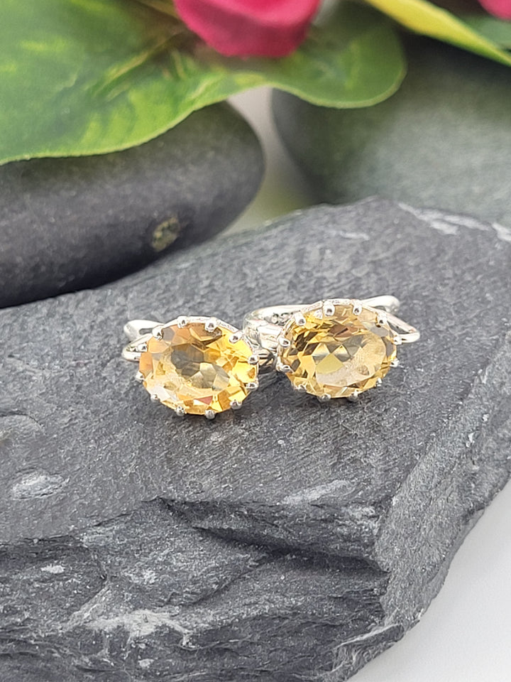 Citrine Lever Back Dangles