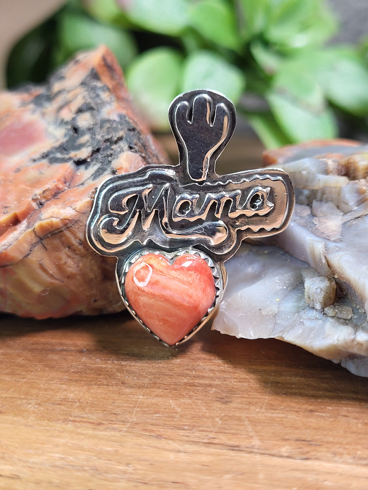 Natural Spiny Oyster Mama Pendant 925 Sterling Silver