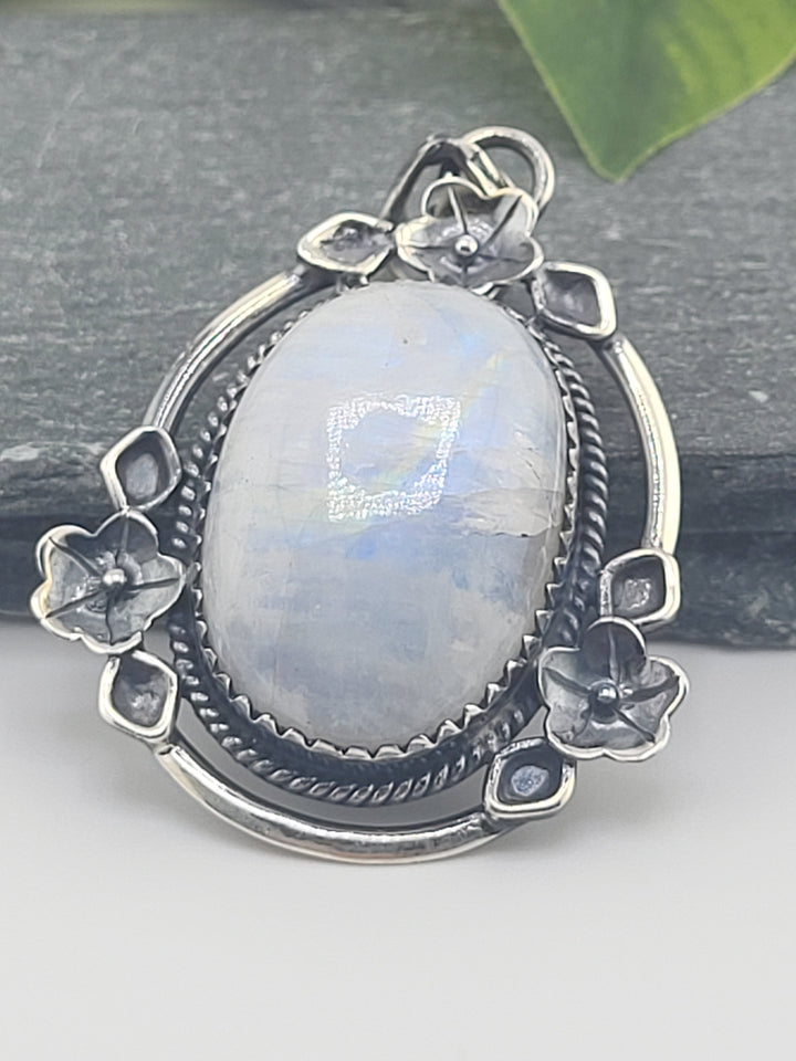 Moonstone Floral Pendant