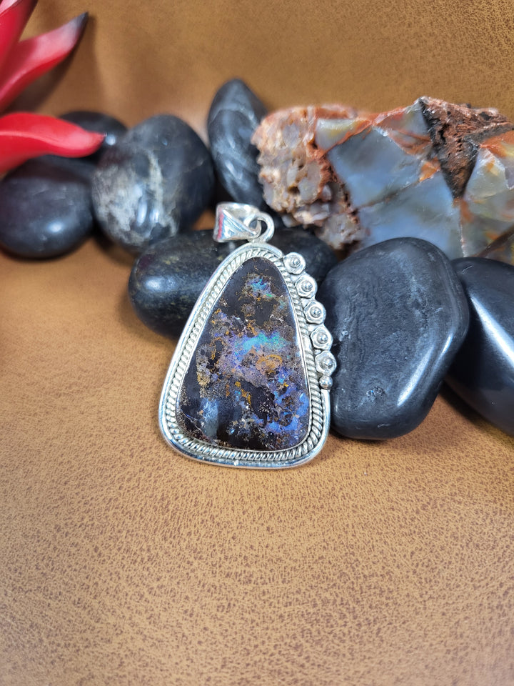 Boulder Opal Pendant 925 Sterling Silver